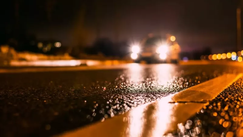 Headlight in rain