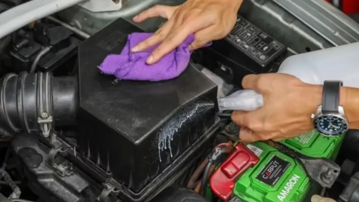 Cleaning Car Battery Cover