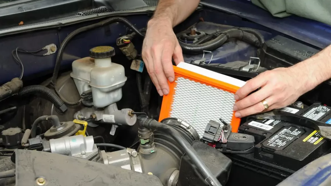 Putting new air filter